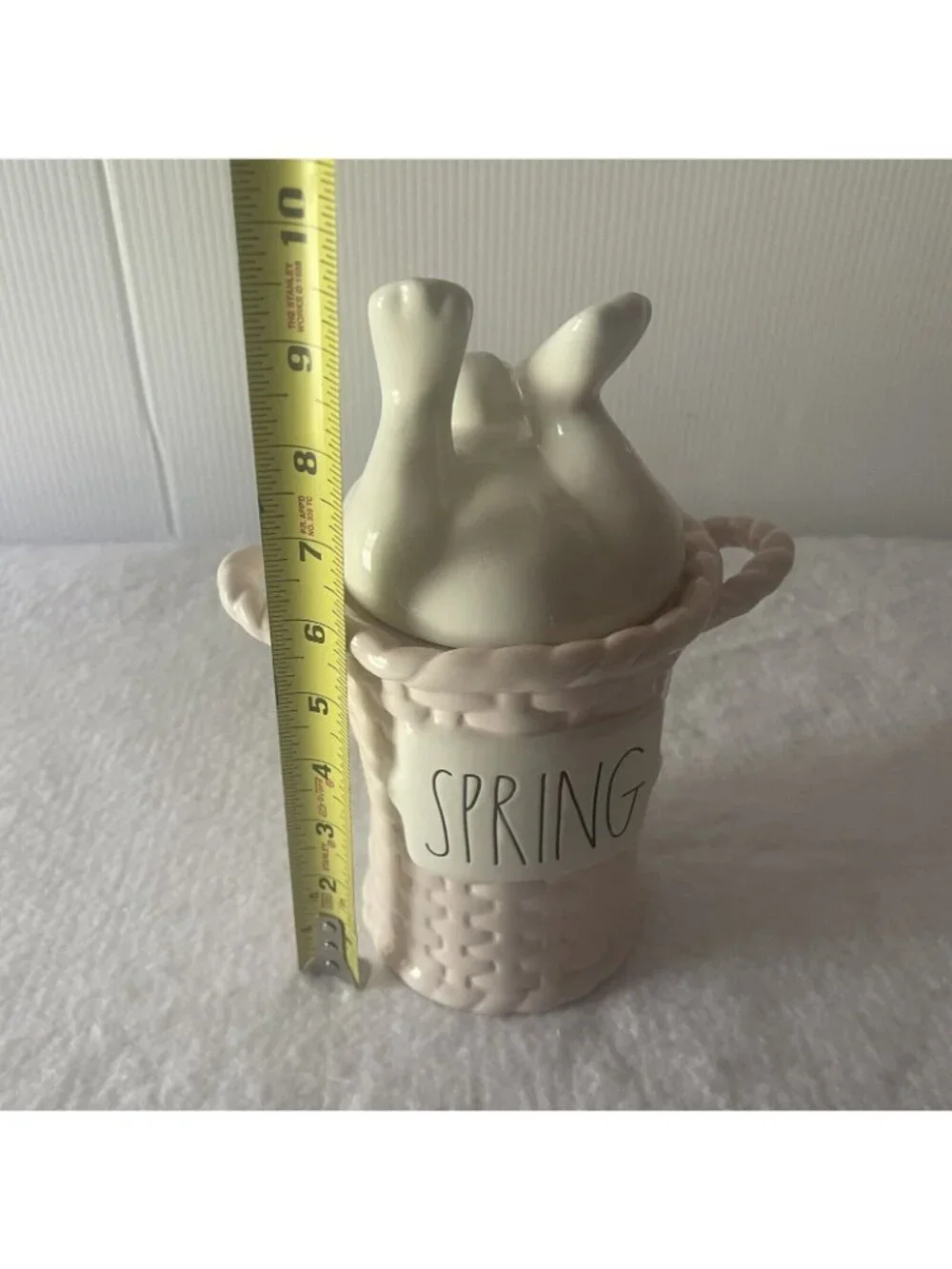 Rae Dunn Bunny Buns SPRING Basket Canister Bunny Tail Lid Magenta 2022 Easter